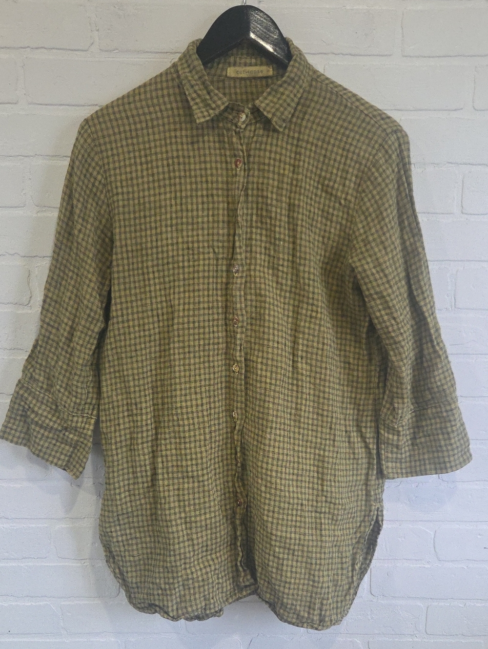 cut loose Linen Button-Front Tunic